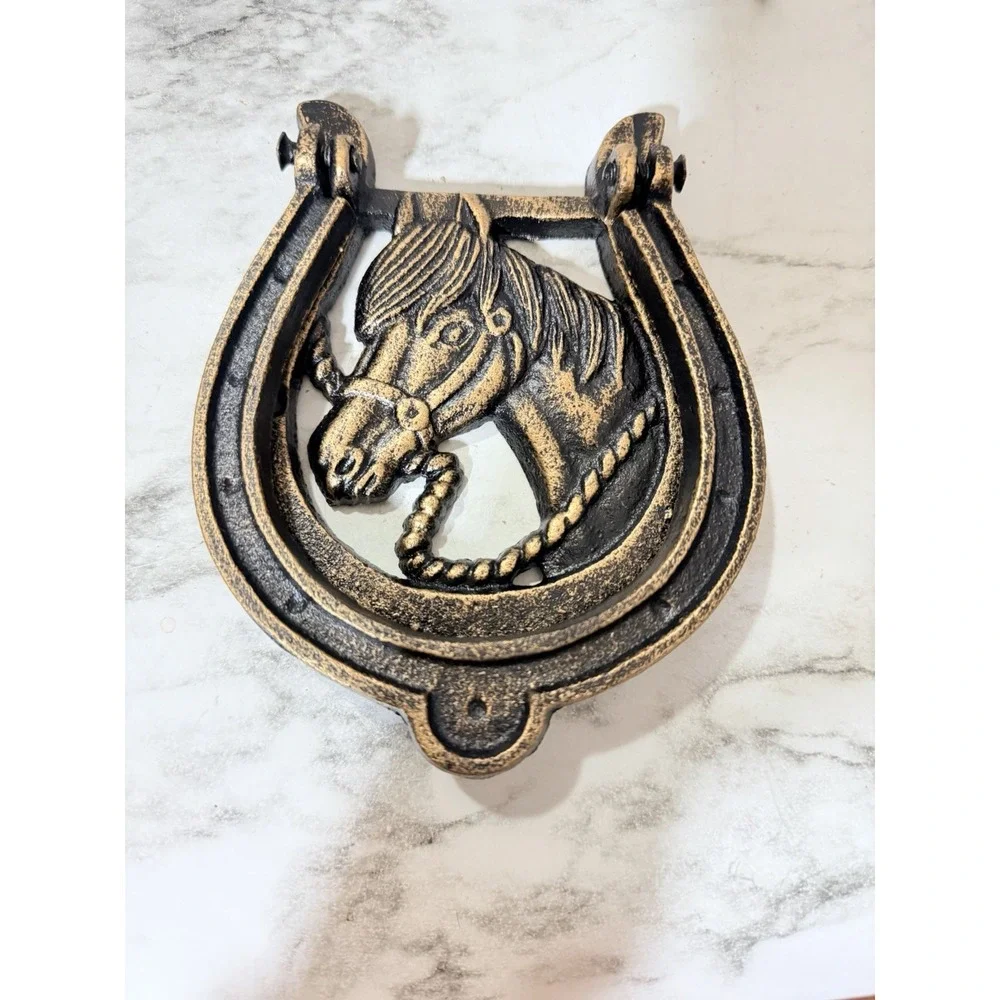 HORSESHOE CAST IRON DOOR KNOCKER - 6